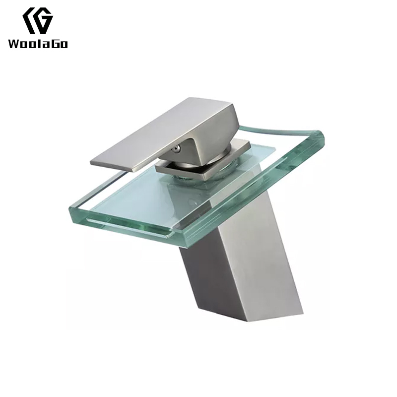Wholesale Wash Hand Glass One Handle Sink Waterfall Basin Mixer Tap Faucet J146-BN