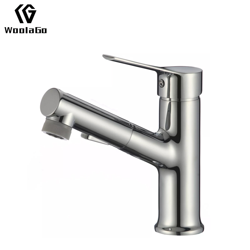 Tidjune Cheap Pull Out Dual-Function Basin Faucet Single Handle Vanity Faucet Chrome Brass Single Hole Bathroom Faucet J187