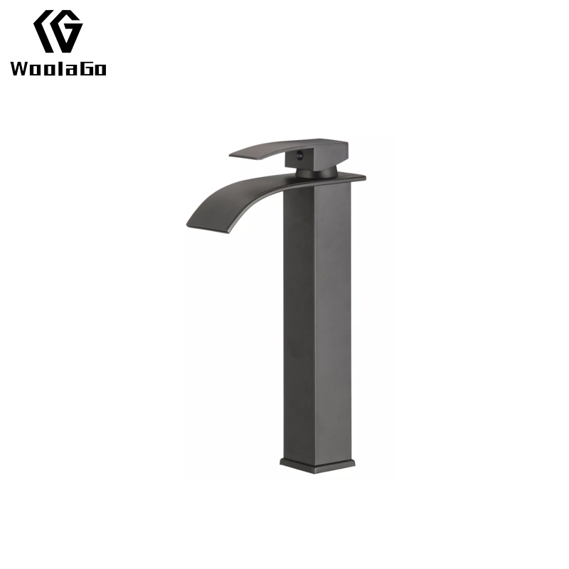 WoolaGo Rv Lavatory Vessel Bathroom Sink Faucet Tall Matte Black Waterfall Bathroom Faucet J296-MB
