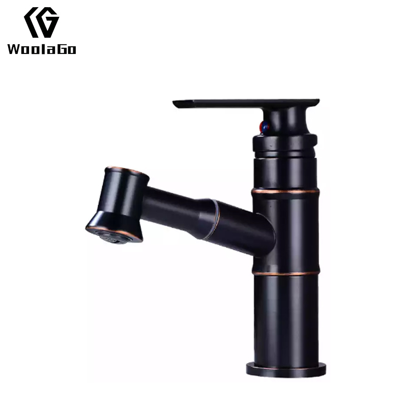 Single Hole Bathroom Black Basin Faucet Pull Out Faucet Y266-MB