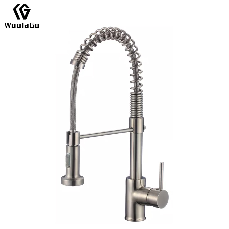 WatreMark WoolaGo China cUPC Factory Contemporary Deck Mounted Spring Kitchen Faucet JK132-BN