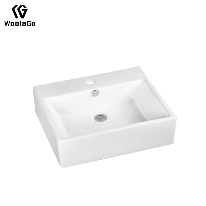 White Ceramic Sink Rectangular Porcelain Top Mounted Basin HPS6016