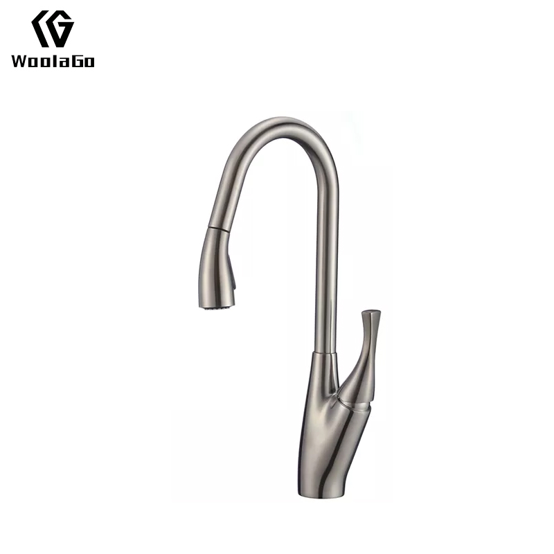 Single Handle Brushed Nickel Pull Out Kitchen Faucet,Single Level Stainless Steel Kitchen Sink Faucets with Pull Down Sprayer JK127-BN