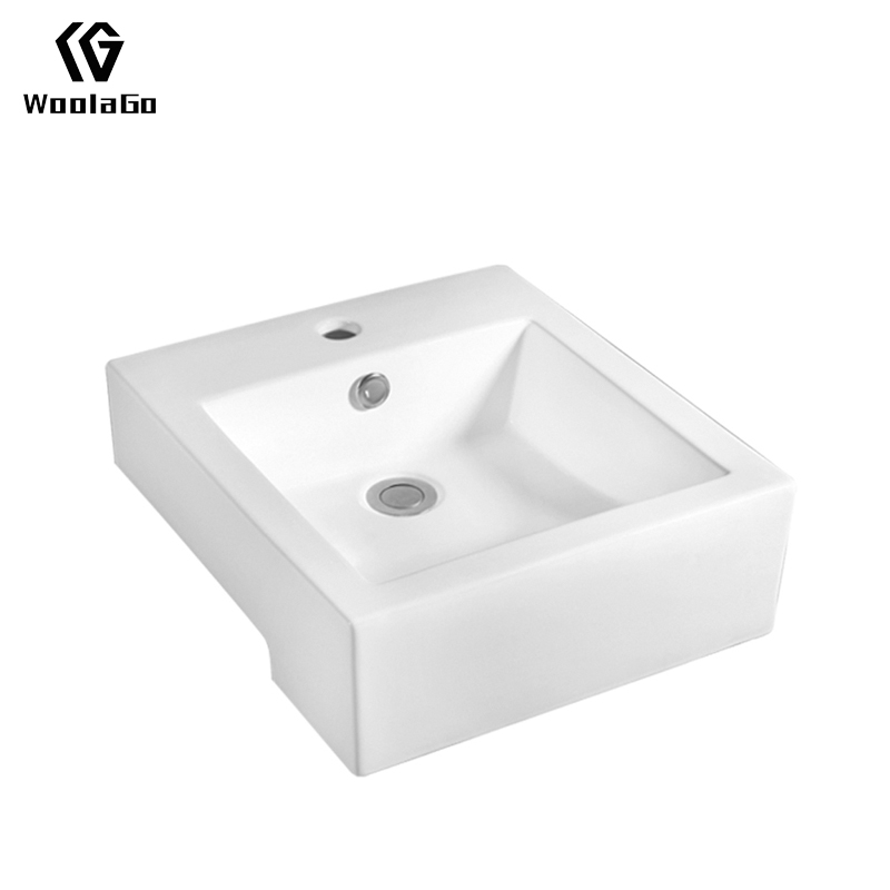 Rectangular vessel sink top mount porcelain basin sink HPS6015