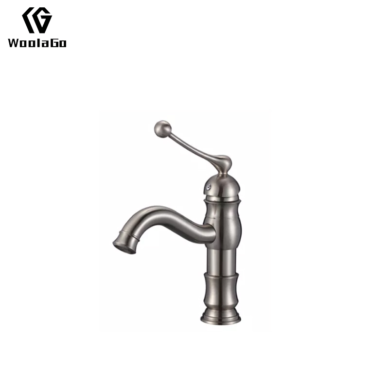 Hot Sale Sanitary Bathroom Brass Basin Faucets Mixer Deck Mounted Brushed Nickel Finish Cold Hot Water Bathroom Basin Faucet Tap J61-BN