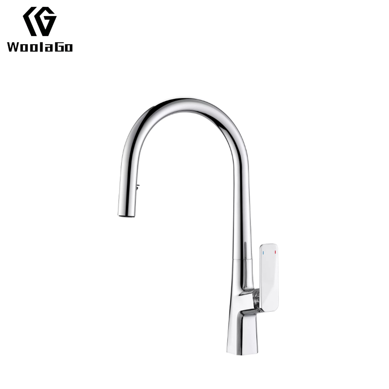 One-Handle High Arc Pulldown Kitchen Faucet Deck Mounted Single Handle Mixer Kitchen Faucet with Pull Out Sprayer JK194