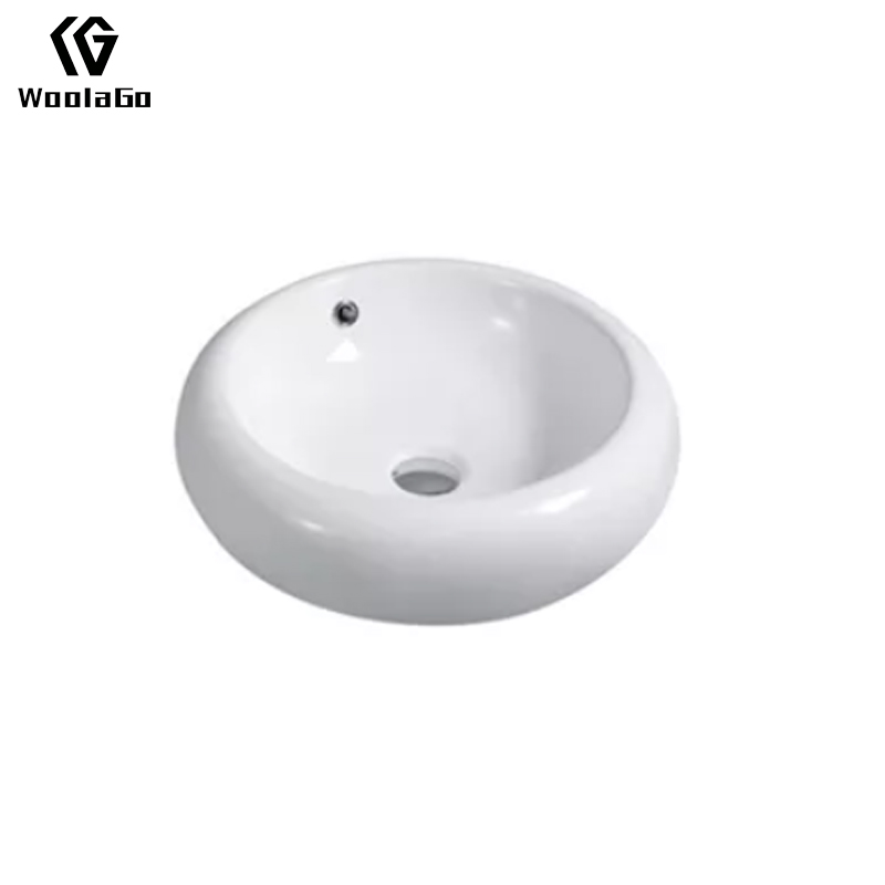 Factory Hot Sale White Single Porcelain Hotel Ceramic Washbasin For Bathroom Vessel Round Porcelain Sink HPS6037