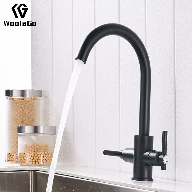 Modern UK Style Blackened Sink Water Tap Single Hole Hot Cold Water Faucet Dual Handle Kitchen Faucet YK241-MB