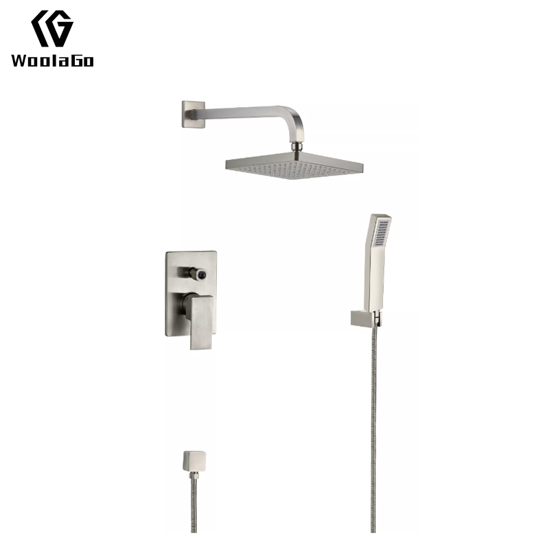 Thermostatic Mixer Bathroom Brushed Nickel Rainfall Bath & Shower Faucet System Set JS151-BN