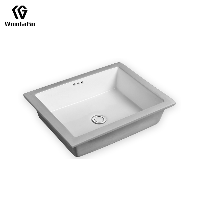 Undermount Vanity Sink Retangular Porcelain Sink for Bathroom White Basin Sink HPS6002