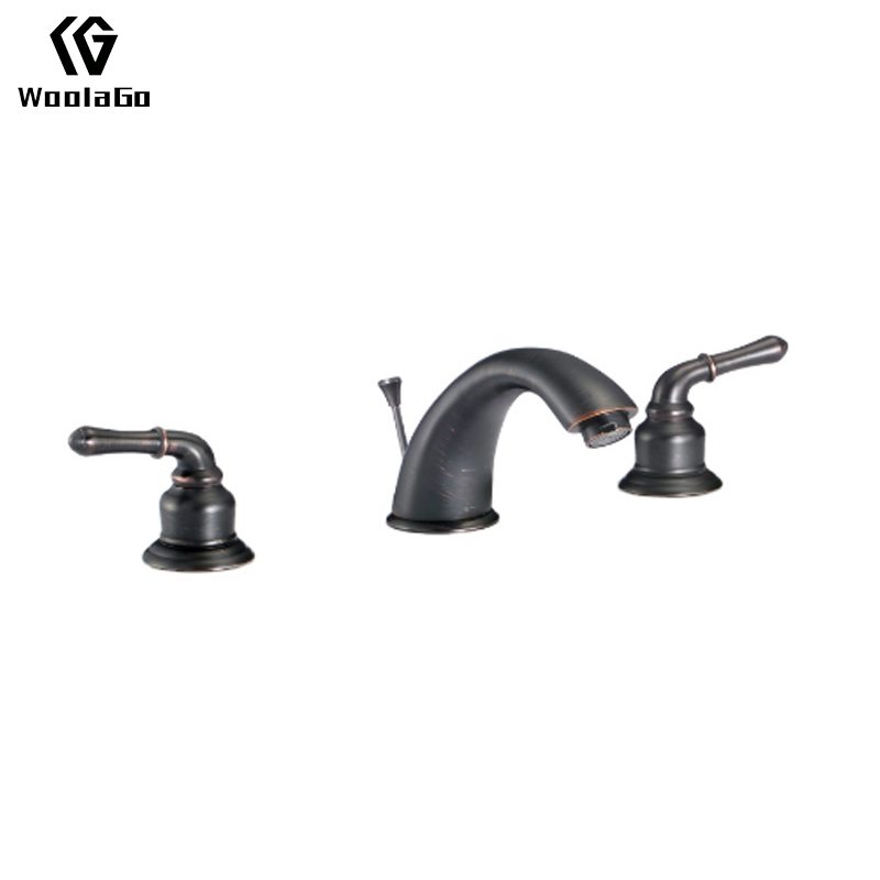Two Handles Widespread 8 inch Bathroom Sink Faucet Chrome 3 Pieces 2 Handles High-Arc Basin Faucet with Full-Copper Pop Up Drain J68-ORB