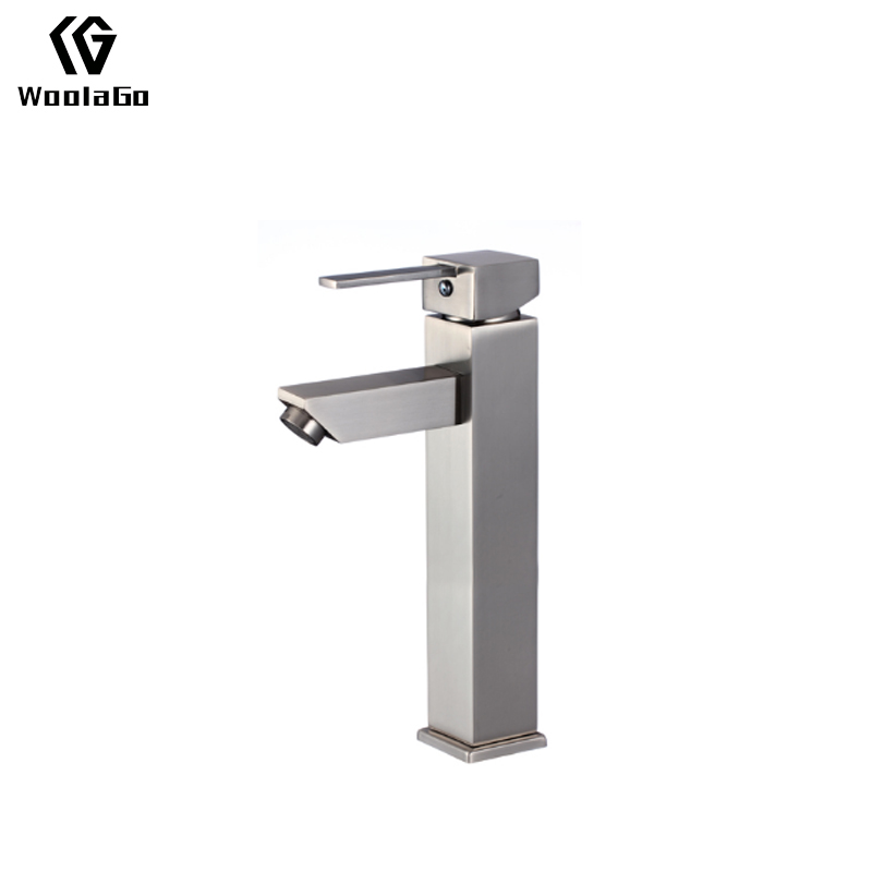 WoolaGo High Quality Deck Mounted Griferia Cheap Brass Wash Bathroom Basin Mixer Brushed Nickel Tap Faucet Tapware J112-BN