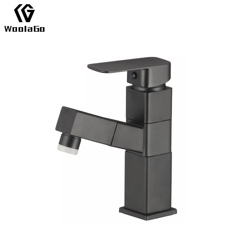 Tidjune Pull Down Vessel Sink Faucet Single Handle Bathroom Faucet with Pull Out Sprayer Single Hole Vanity Basin Mixer Tap J199-MB